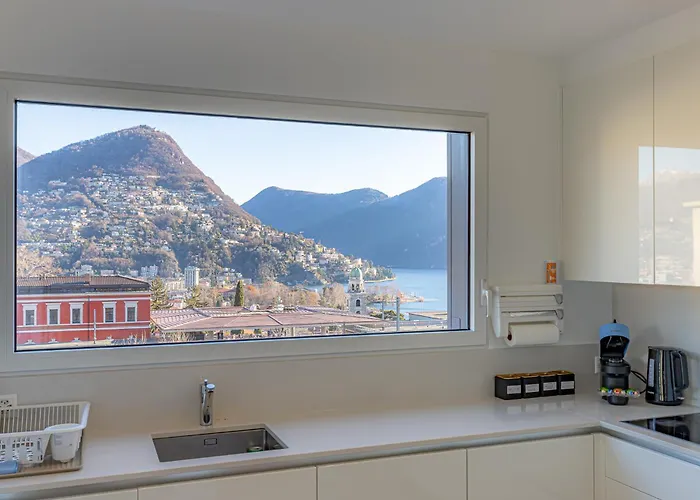 Imperial Of 3 With A View Behind The Station And 10 Min From The Of Apartment Lugano